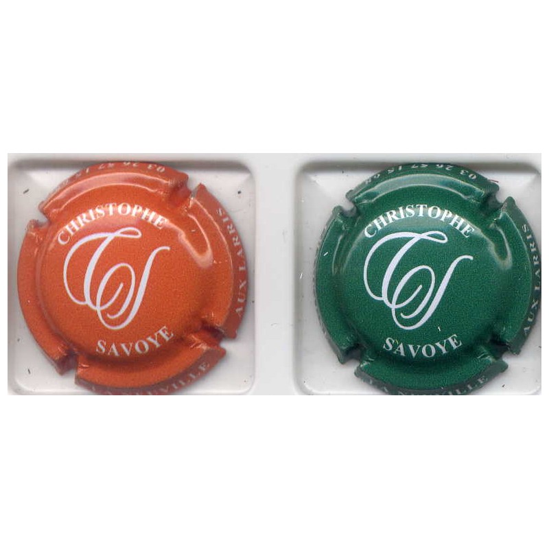 Savoye christophe n°7f et 7g 2 capsules fond vert et fond orange