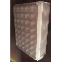 Plastique transparent avec couvercle 40 case ronde paquet de 10 plateaux