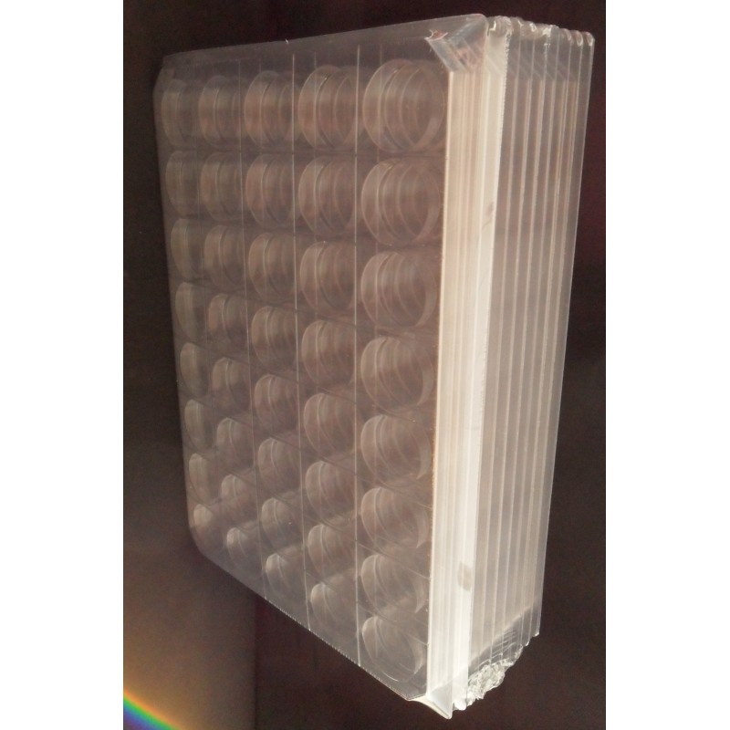 Plastique transparent avec couvercle 40 case ronde paquet de 10 plateaux