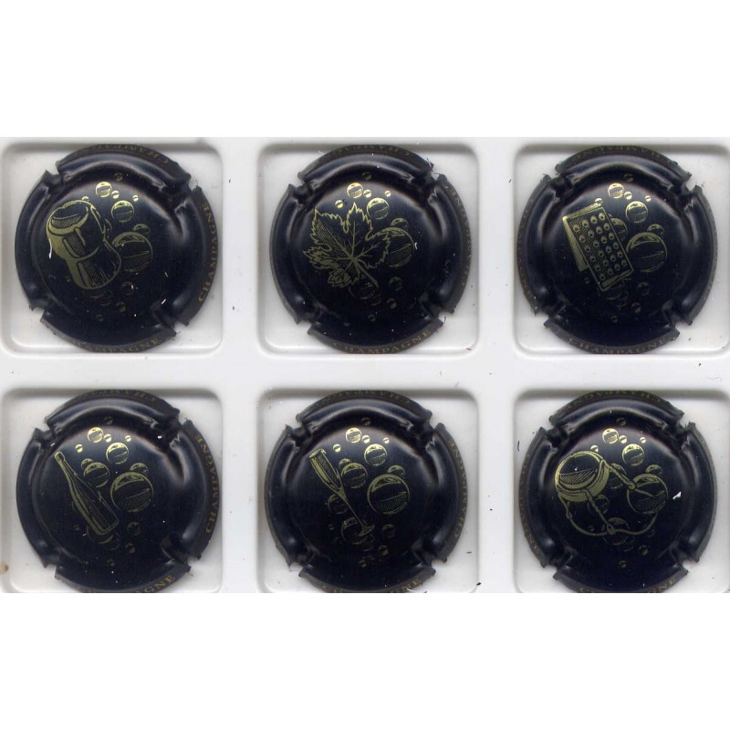 .Générique n°1056 nouvelle couleur noir et or série de 6 capsules