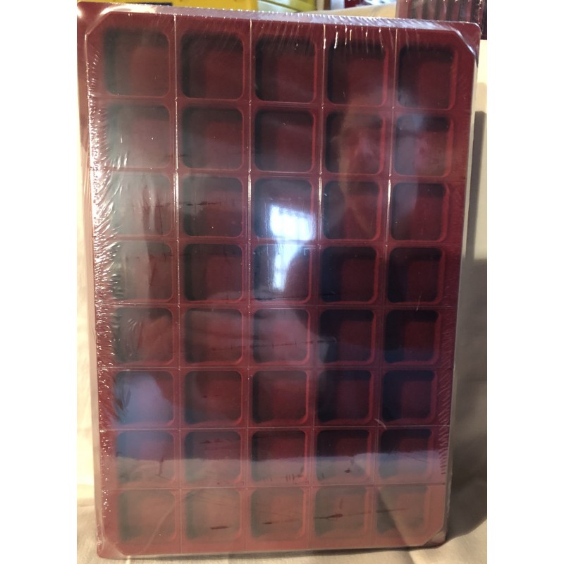 Feutrine carré rouge royal avec couvercle x10