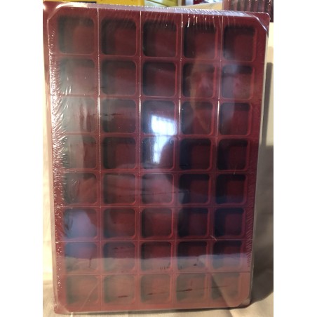 Feutrine carré rouge royal avec couvercle x10