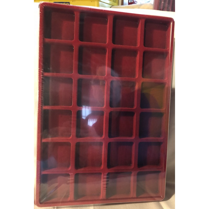 Feutrine carré 24 case rouge royal  pour Jéro