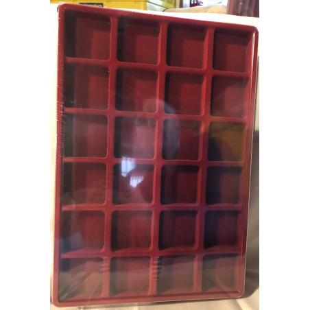 Feutrine carré 24 case rouge royal  pour Jéro