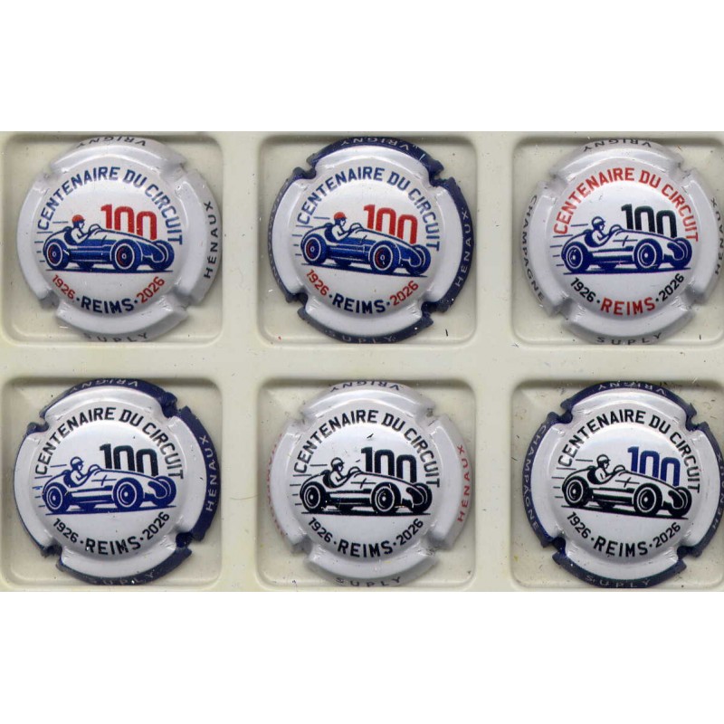Suply Hénaux 100 ans du circuit 6 nouvelle capsules contour bleu et blanc