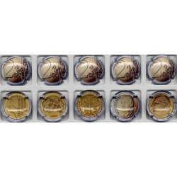  Générique 20 ans de l'euro série de 5 capsules de champagne recto verso