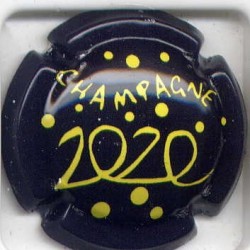  Générique an 2020 fond noir et jaune 1 capsules de champagne