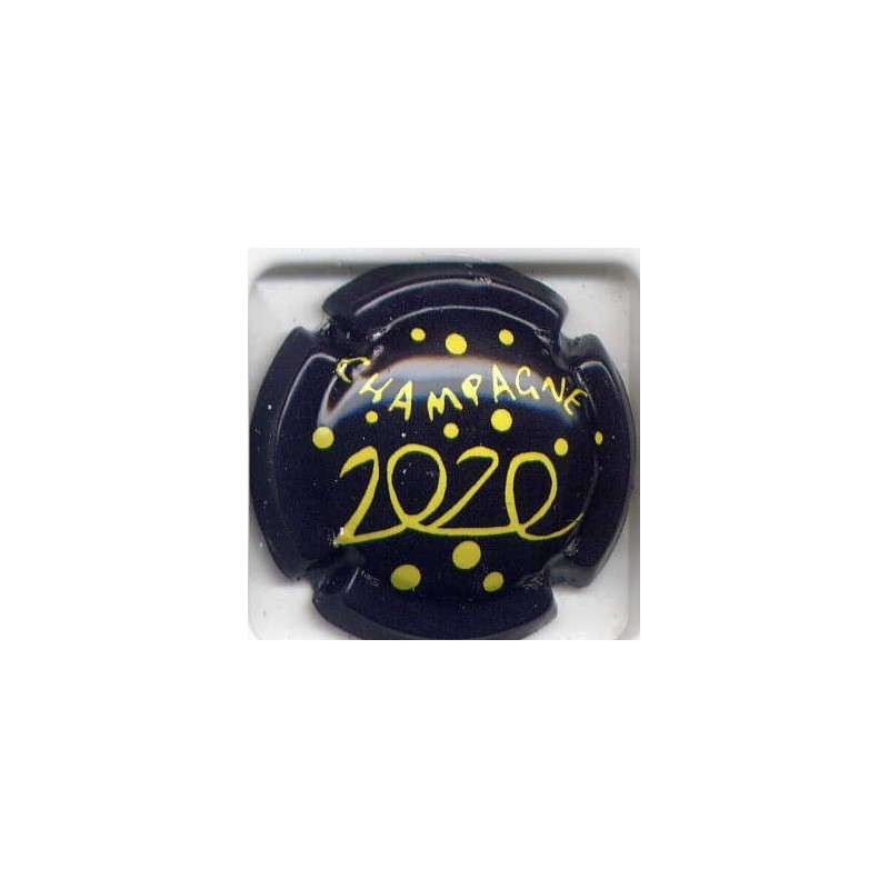  Générique an 2020 fond noir et jaune 1 capsules de champagne