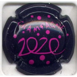 Générique an 2020 fond noir et fuschia capsule de champagne