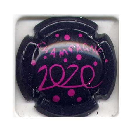 Générique an 2020 fond noir et fuschia capsule de champagne