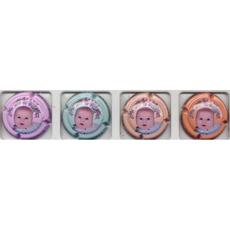Arnould portrait bébé série de 4 capsules de champagne