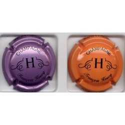 Heucq françois fond violet et fond orange 2 capsules de champagne
