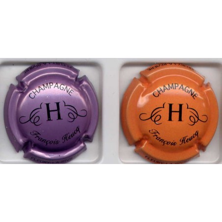 Heucq françois fond violet et fond orange 2 capsules de champagne