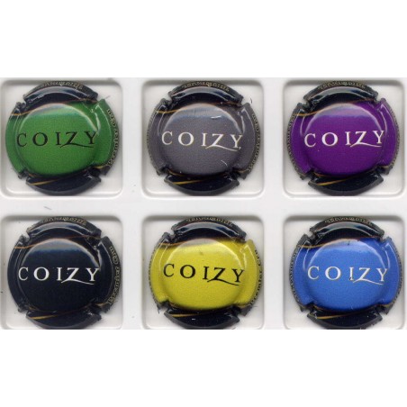 coizy cuvée premier cru série de 6 capsules de champagne