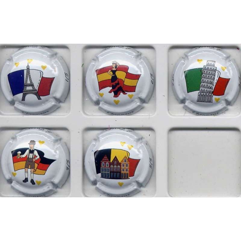  Générique drapeau européen série de 5 capsules