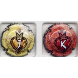  Générique cœur et couronne J et K 2 capsules de champagne