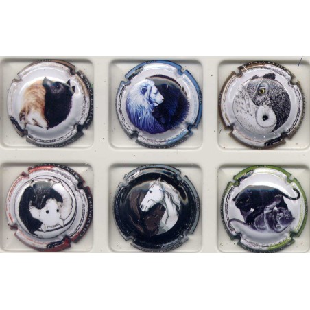 .Générique n°1244 à 1244e Yin et yang animalier série de 6 capsules génériques